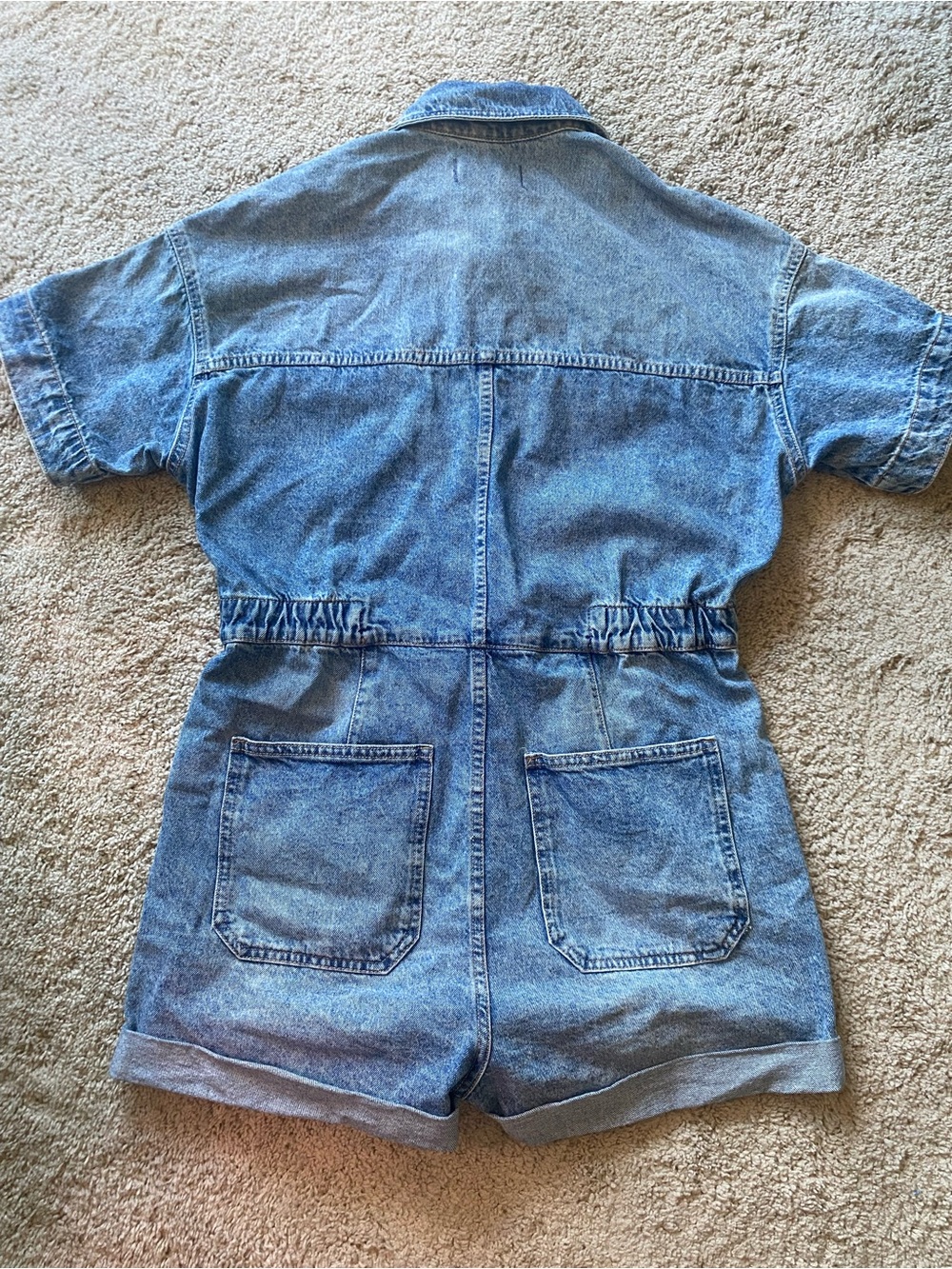 Free People denim button up romper, medium - Picture 5 of 13